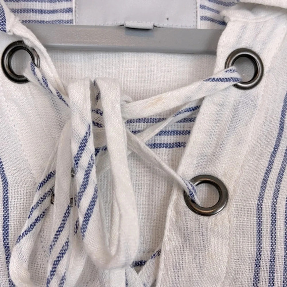 Rails Matea Flamenco Stripe Long Sleeve Linen Blend Top Size Small - Picture 8 of 9